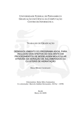 desenvolvimento do programa agoa, para inclus&atilde;o dos efeitos do