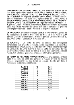 CCT - 2013/2015 CONVEN&Ccedil;&Atilde;O COLETIVA DE
