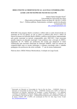 IDEB E POL&Iacute;TICAS MERITOCR&Aacute;TICAS: ALGUMAS