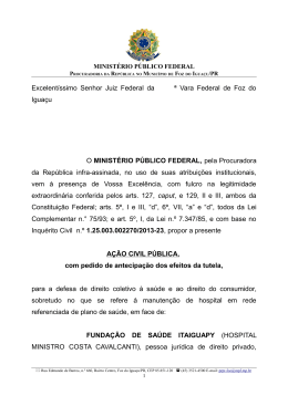 Excelent&iacute;ssimo Senhor Juiz Federal da &ordf; Vara Federal de Foz do