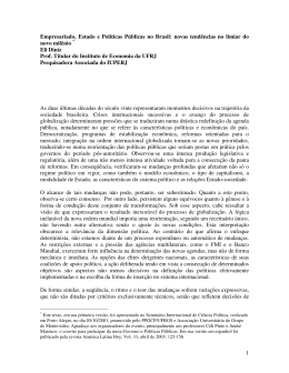 1 Empresariado, Estado e Pol&iacute;ticas P&uacute;blicas no Brasil: novas