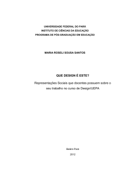 QUE DESIGN &Eacute; ESTE? Representa&ccedil;&otilde;es Sociais que