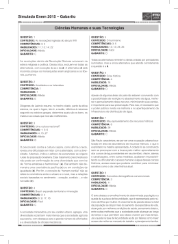 Simulado Enem 2015 &ndash; Gabarito Ci&ecirc;ncias