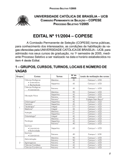 EDITAL N&ordm; 11/2004 &ndash; COPESE - Universidade Cat&oacute;lica de Bras&iacute;lia