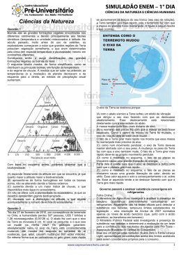 SIMULAD&Atilde;O ENEM &ndash; 1&deg; DIA