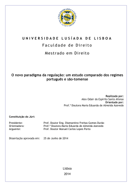 Faculdade de Direito Mestrado em Direito