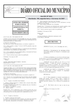 DI&Aacute;RIO OFICIAL DO MUNIC&Iacute;PIO