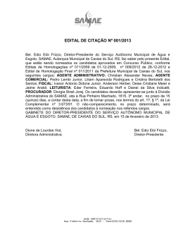 Edital de Citação 01/2013 - Prefeitura Municipal de Caxias do Sul