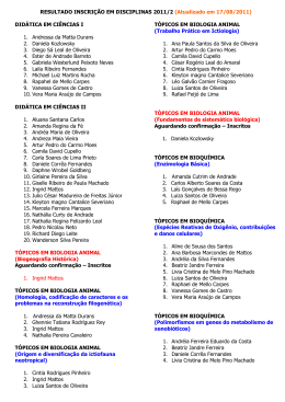 INSCRIO EM DISCIPLINAS 2011/2