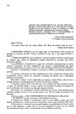 Adocao sem consentimento de um dos conjuges