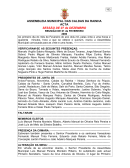SESS&Atilde;O DE 07 de DEZEMBRO - C&acirc;mara Municipal das Caldas da
