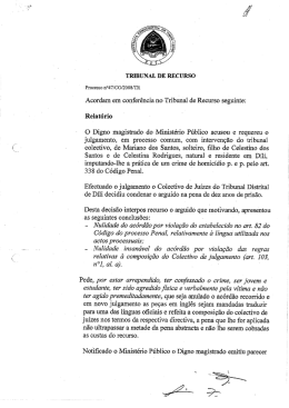 Ac&oacute;rd&atilde;o do Tribunal de Recurso no Processo n.&deg; 47-CO