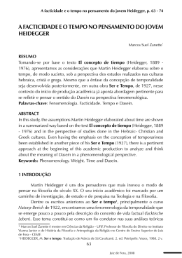 a facticidade e o tempo no pensamento do jovem heidegger