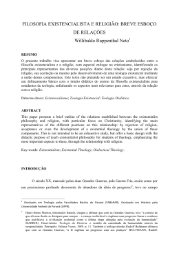 FILOSOFIA EXISTENCIALISTA E RELIGI&Atilde;O