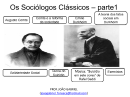 Sociologia - aula 2 - Os sociologos classicos