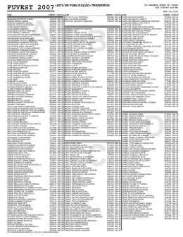 fuvest 2007lista de publica&ccedil;&atilde;o&minus;treineiros