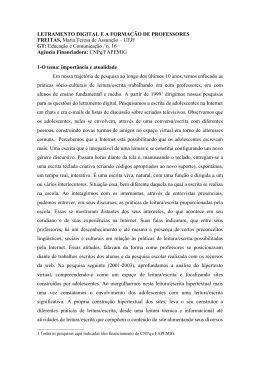 LETRAMENTO DIGITAL E A FORMA&Ccedil;&Atilde;O DE