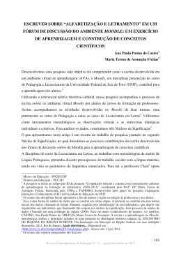 escrever sobre &ldquo;alfabetiza&ccedil;&atilde;o e letramento&rdquo;