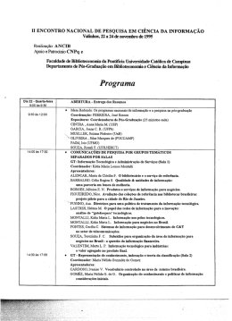 Programa do II Encontro Nacional de Pesquisa em - ENANCIB