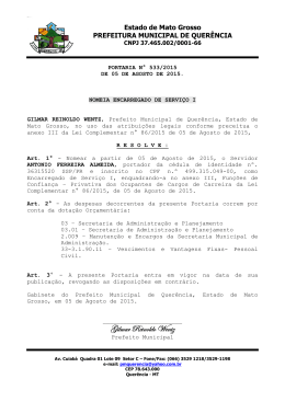 Portaria nº. 533/2015 - Prefeitura Municipal de Querência