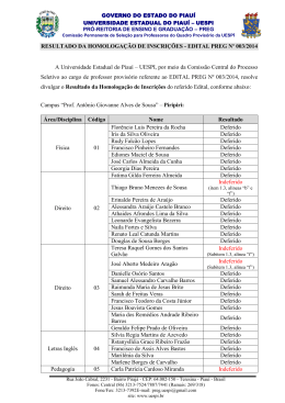 RESULTADO DA HOMOLOGA&Ccedil;&Atilde;O DE INSCRI&Ccedil;&Otilde;ES