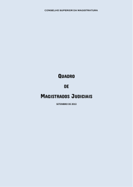 Quadro de Magistrados Judiciais em 01-09-2013