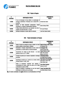 Projetos Aprovados para 2009