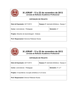XI JORAP - 13 a 22 de novembro de 2013