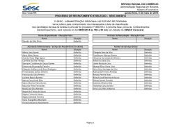 An&aacute;lise Curricular Seletivo 006/2014