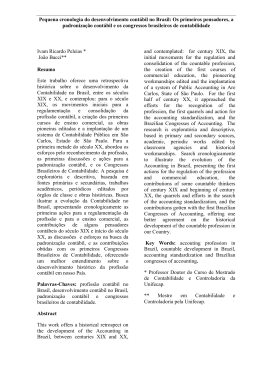 Pequena cronologia do desenvolvimento cont&aacute;bil no Brasil