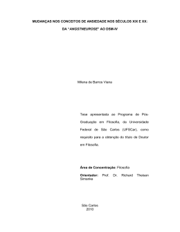 MUDAN&Ccedil;AS NOS CONCEITOS DE ANSIEDADE