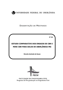 ESTUDO COMPARATIVO DOS ENSAIOS DE CBR E MINI