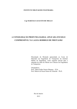 a consolida&ccedil;&atilde;o profunda radial aplicada em solo compress&iacute;vel na
