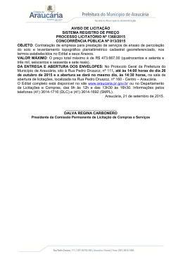 aviso de licita&ccedil;&atilde;o - Prefeitura Municipal de Araucaria