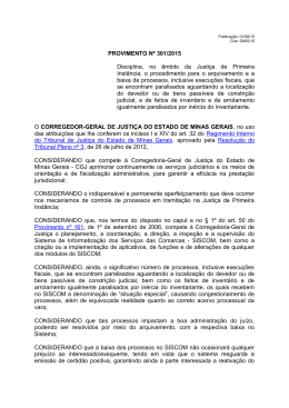 Provimento 301/2015 - Tribunal de Justiça de Minas Gerais
