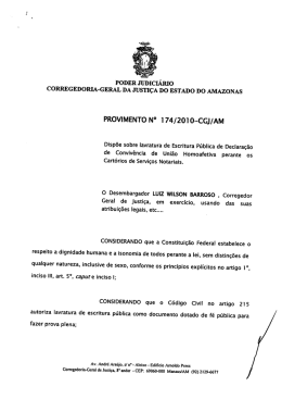 provimento nº 174 / 2010 - Tribunal de Justiça do Estado do