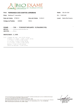 Sr(a): FERNANDA DOS SANTOS JEREMIAS EXAME....: TSH
