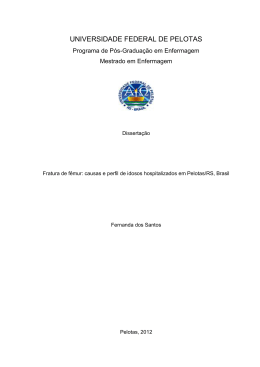 causas e perfil de idosos hospitalizados em Pelotas/RS, Brasil