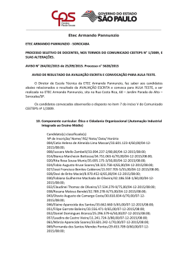Resultado de Avali&ccedil;&atilde;o Escrita e Convoca&ccedil;&atilde;o para a Aula Teste