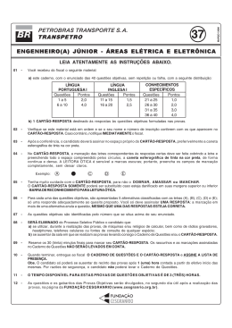 PROVA 37 - ENGENHEIRO(A) JÚNIOR - ÁREAS