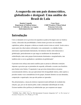 A esquerda em um pa&iacute;s democr&aacute;tico, globalizado e desigual: Uma