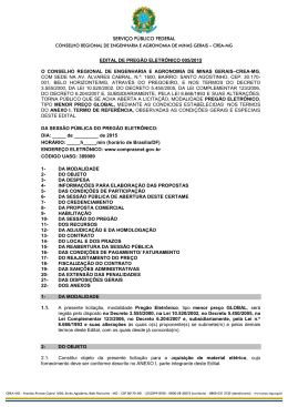 PREGAO ELETRONICO-005-2015 - Material El&eacute;trico - Crea