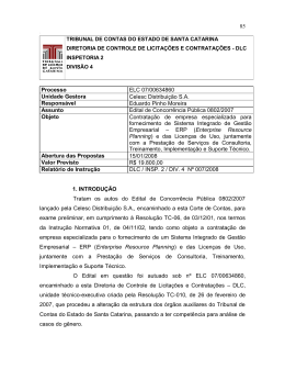 85 Processo ELC 07/00634860 Unidade Gestora Celesc