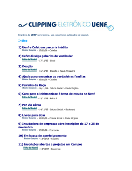 &Iacute;ndice 1) Uenf e Cefet em parceria in&eacute;dita 2) Cefet divulga gabarito
