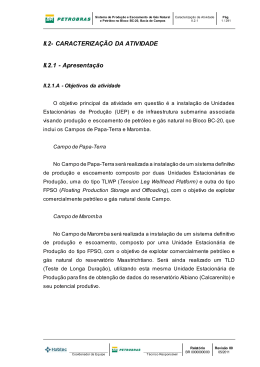 II.2- CARACTERIZA&Ccedil;&Atilde;O DA ATIVIDADE II.2.1 - Apresenta&ccedil;&atilde;o