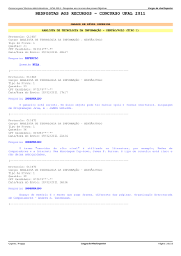 RESPOSTAS AOS RECURSOS - CONCURSO UFAL 2011