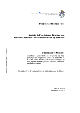 Priscilla Radd Ferreira Pinto Medi&ccedil;&atilde;o de Propriedades T&eacute;rmicas