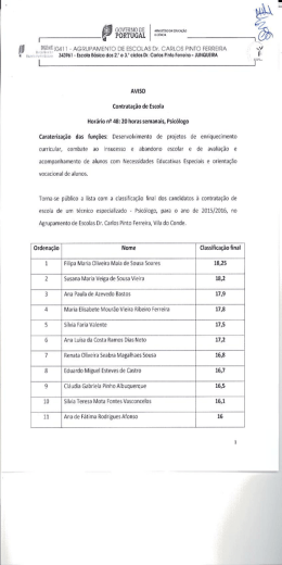 a ooVsauo os marmmma - Agrupamento de Escolas Dr. Carlos