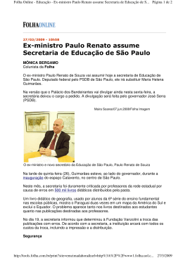 Ex-ministro Paulo Renato assume Secretaria de Educação de São