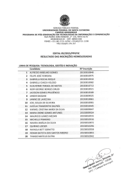 Resultado das Inscri&ccedil;&otilde;es Homologadas